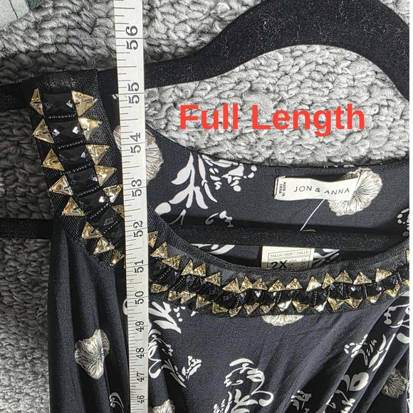 Jon & Anna Floral Embellished Maxi Dress Black Womens 2X - Picture 7 of 7